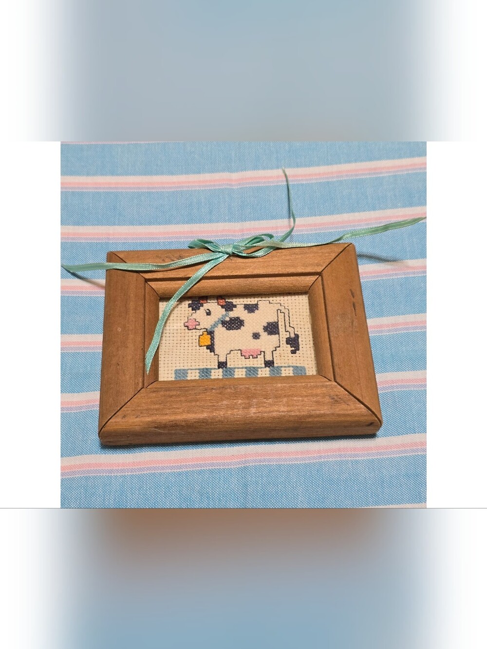 Vintage | Cross Stitch Cow Wall Accent